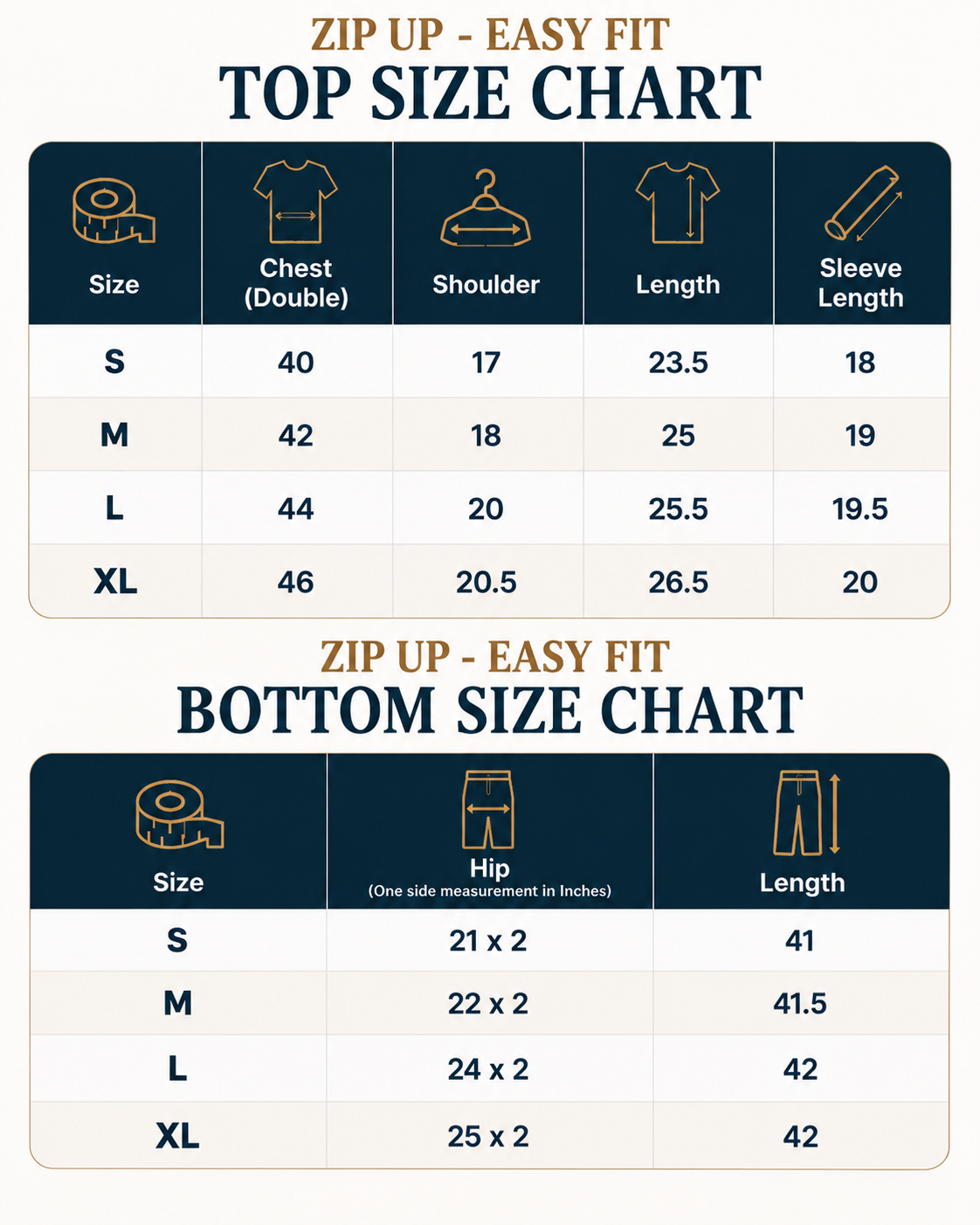 Zip up - Easy fit