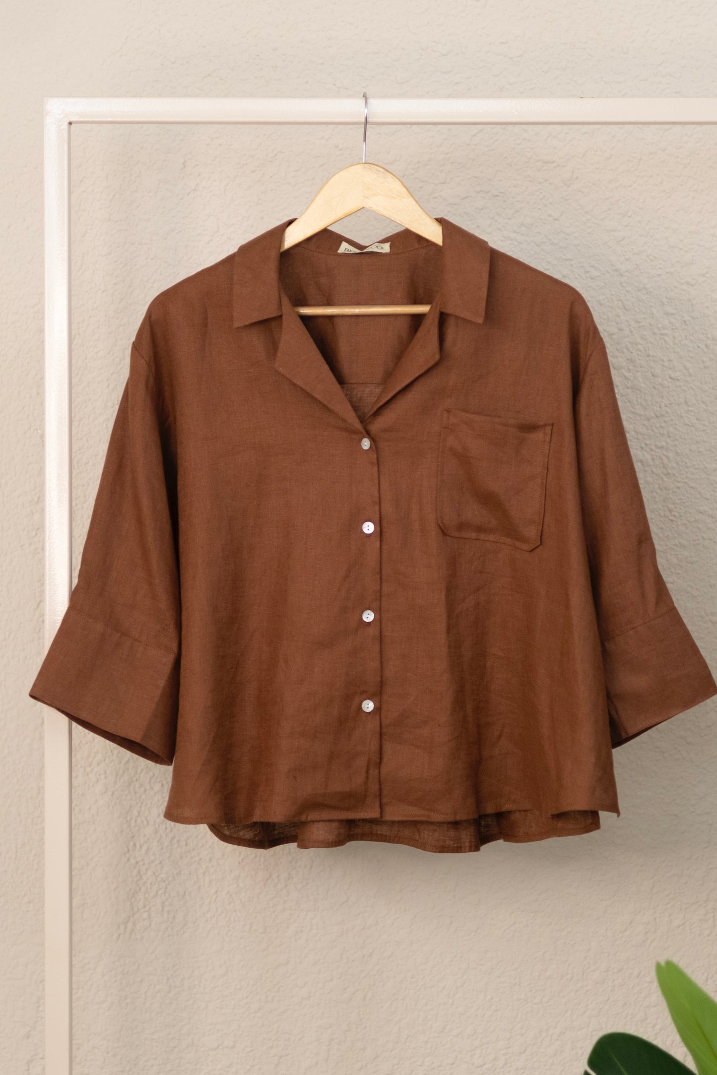 Brick brown Linen shirt
