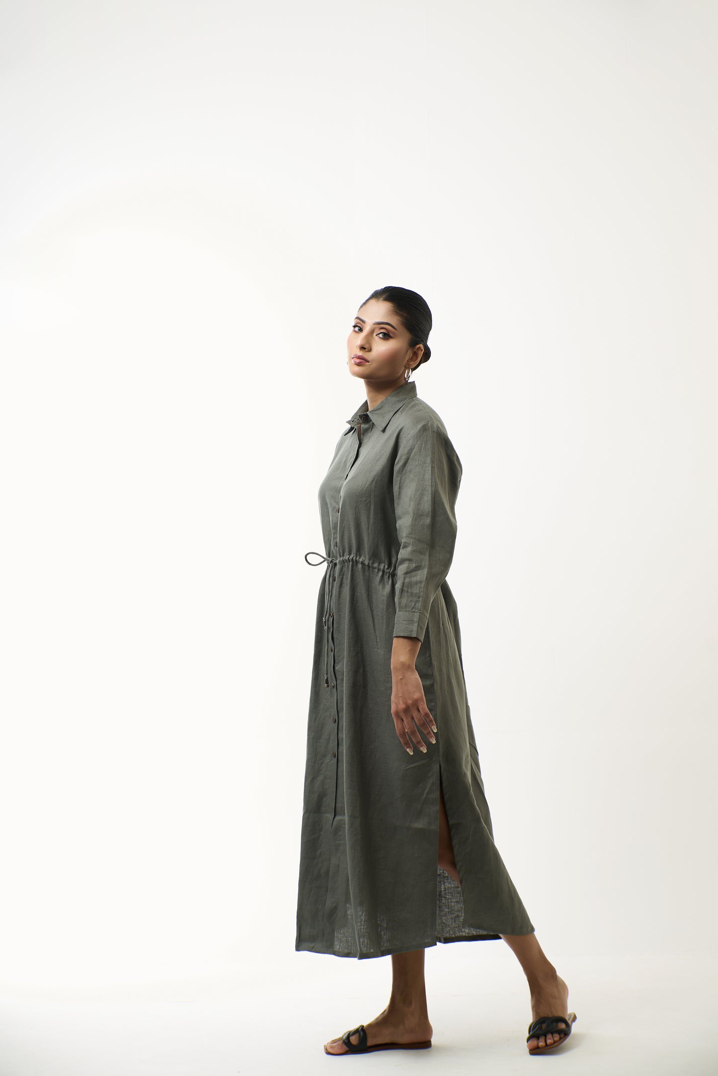 Ashy Sea Green With Slim Belt
