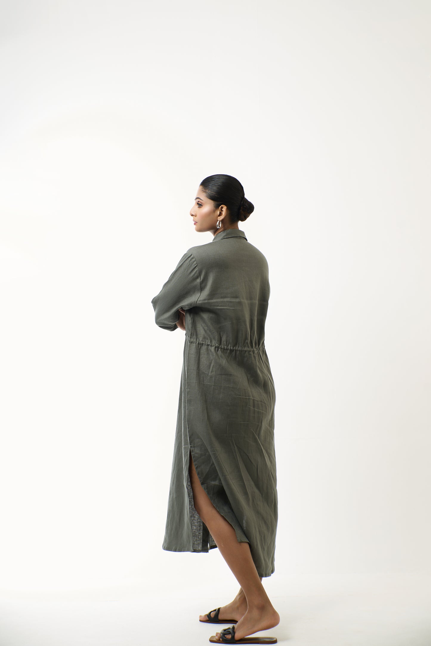 Ashy Sea Green With Slim Belt