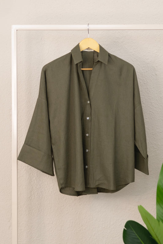 Sage Green Linen Shirt