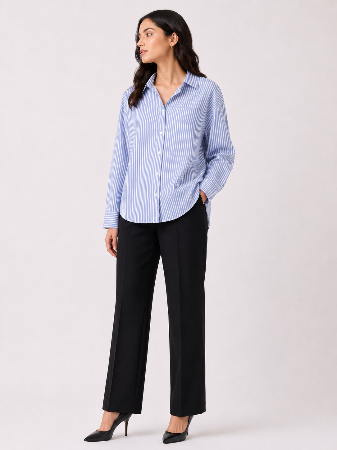 Sky blue stripe shirt