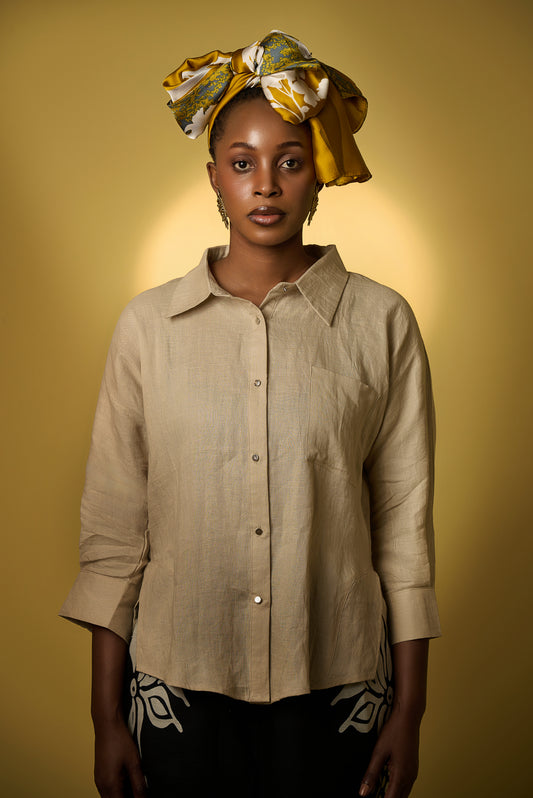 Beige Linen Shirt