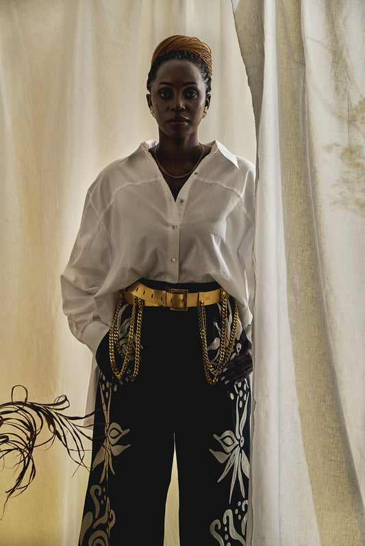 White Cotton Flaired shirt