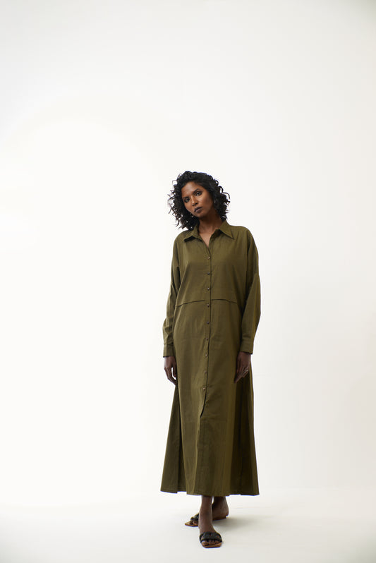 Olive Safari Long Dress