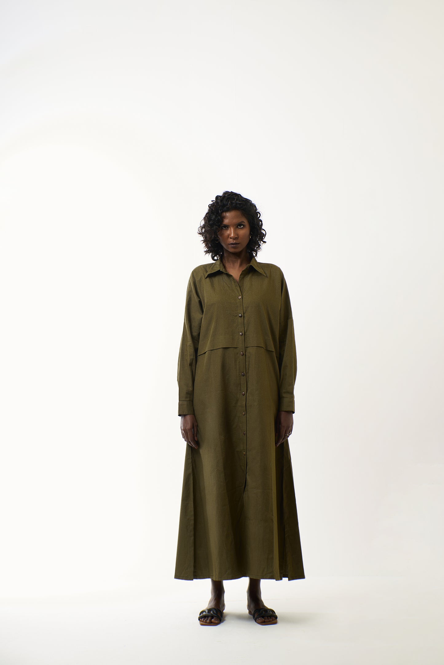 Olive Safari Long Dress
