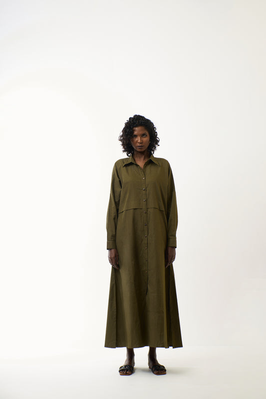 Olive Safari Long Dress