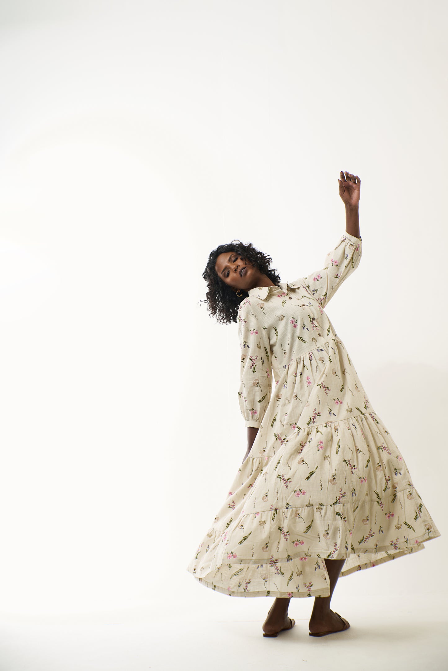 Ivory Floral Dress