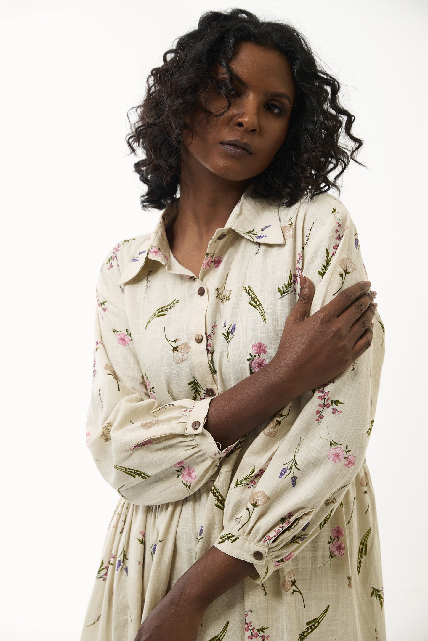 Ivory Floral Dress