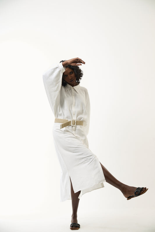 White Linen Dress