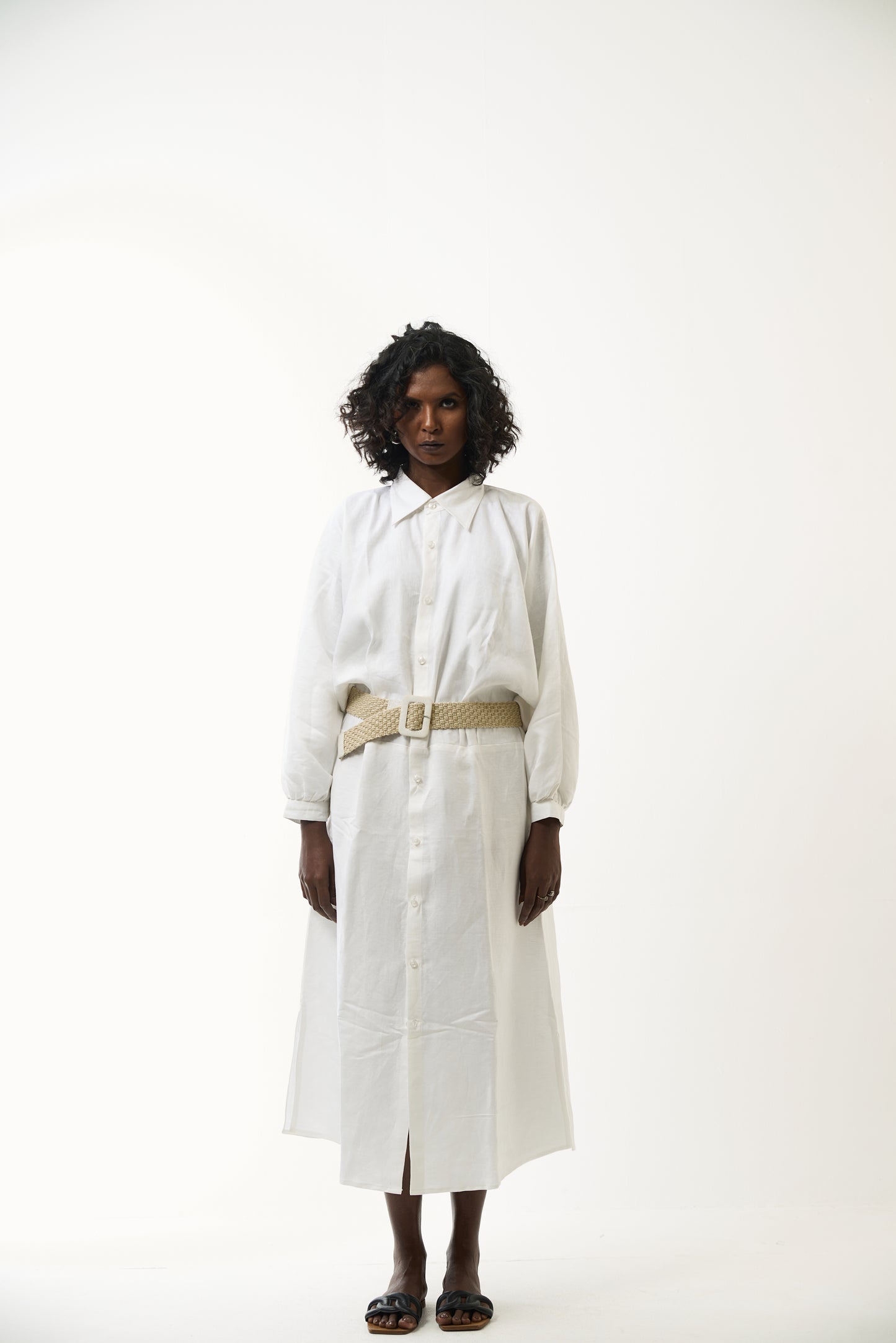White Linen Dress