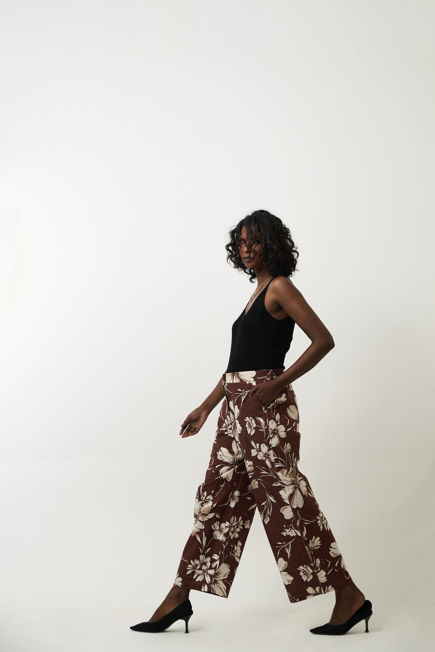 Dark Mocha Floral Pants