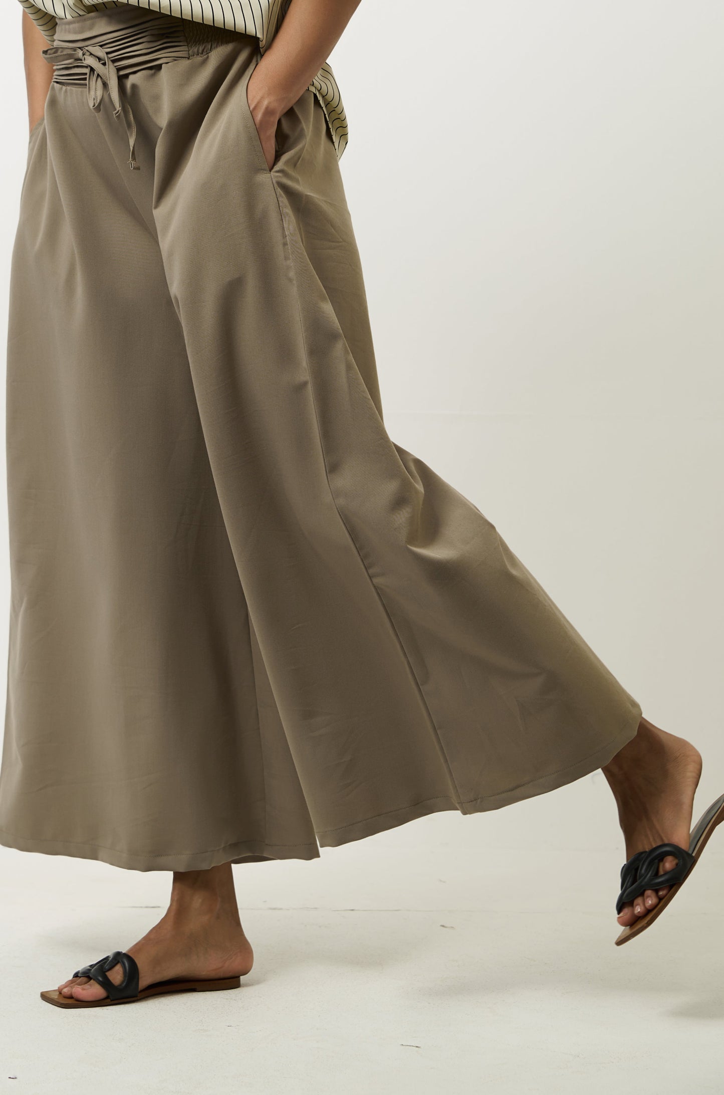 Beige Wide Legged Pants