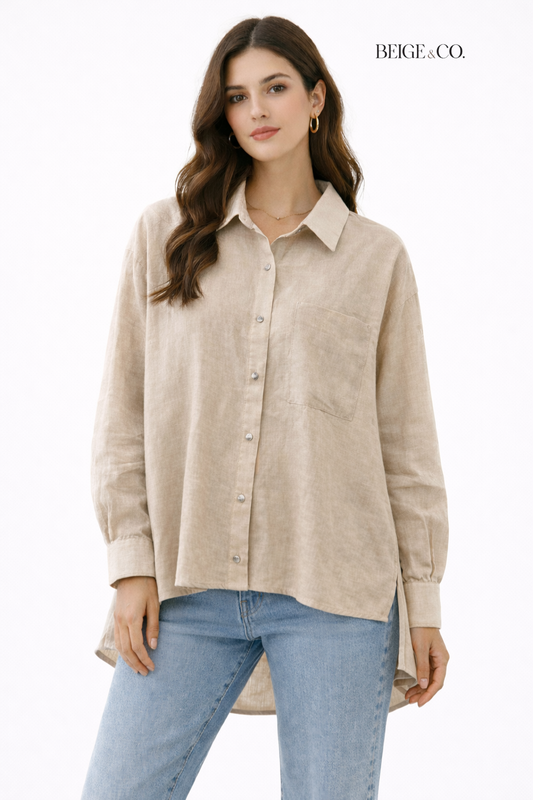 Beige Linen Shirt