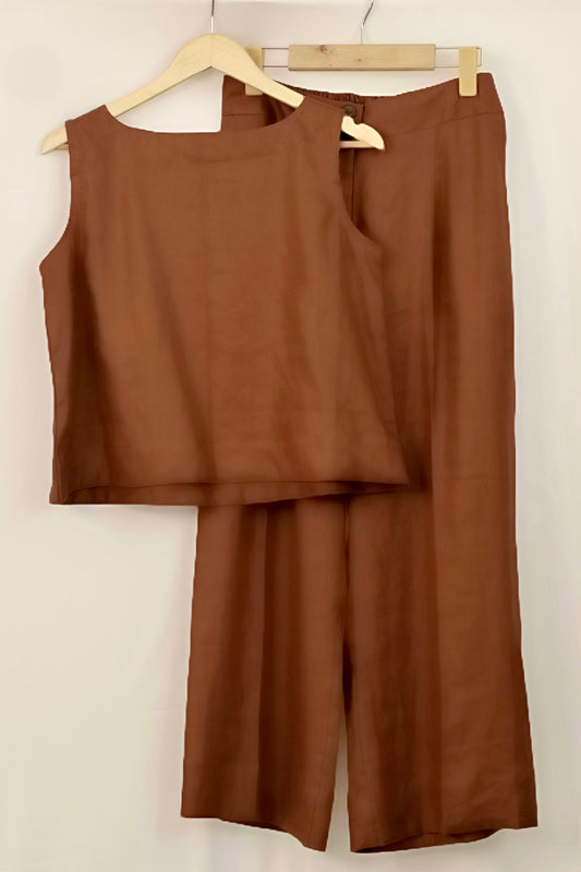 Brick red linen co-ord set