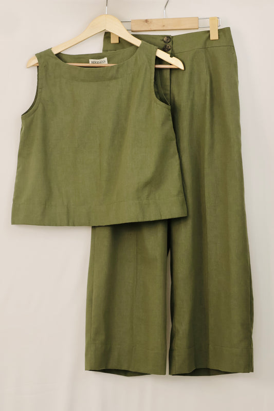 Sage green linen co-ord set