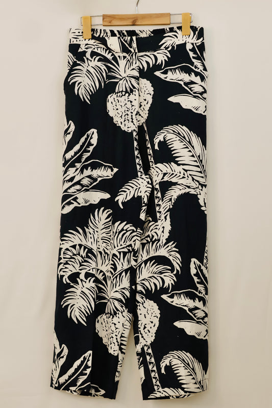 Printed Linen straight pant - Free size