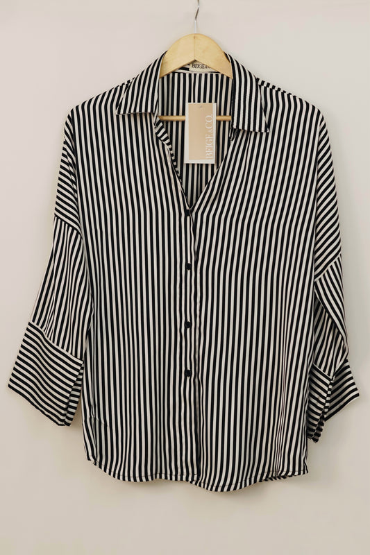 Satin stripped shirt - Free size