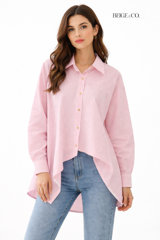 Pink Stripe Flaired Shirt