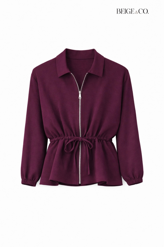 Purple Burgundy Zipper Top